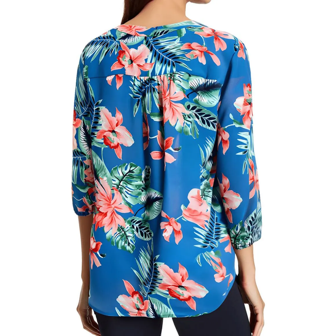 Printed Chiffon Tunic Top