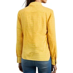 Printed Cotton Button-Down Top