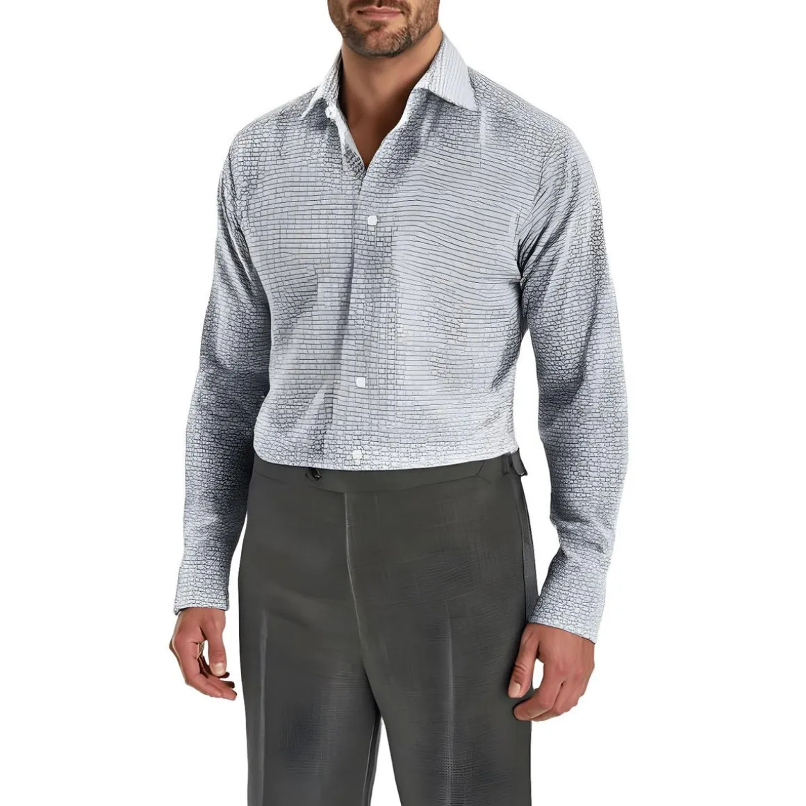 Printed Cotton Button-Down Shirt