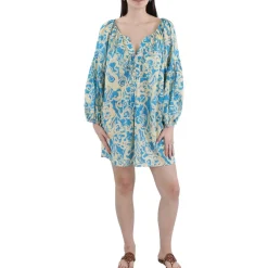 Printed Cotton Peasant Top