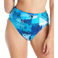 Printed High-Waisted Swim Bottom Separates