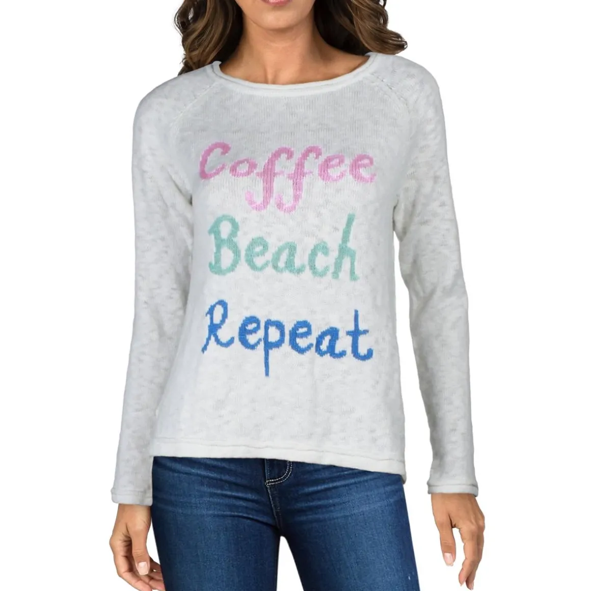 Printed Knit Crewneck Sweater