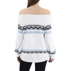 Printed Knit Mock Turtleneck Sweater