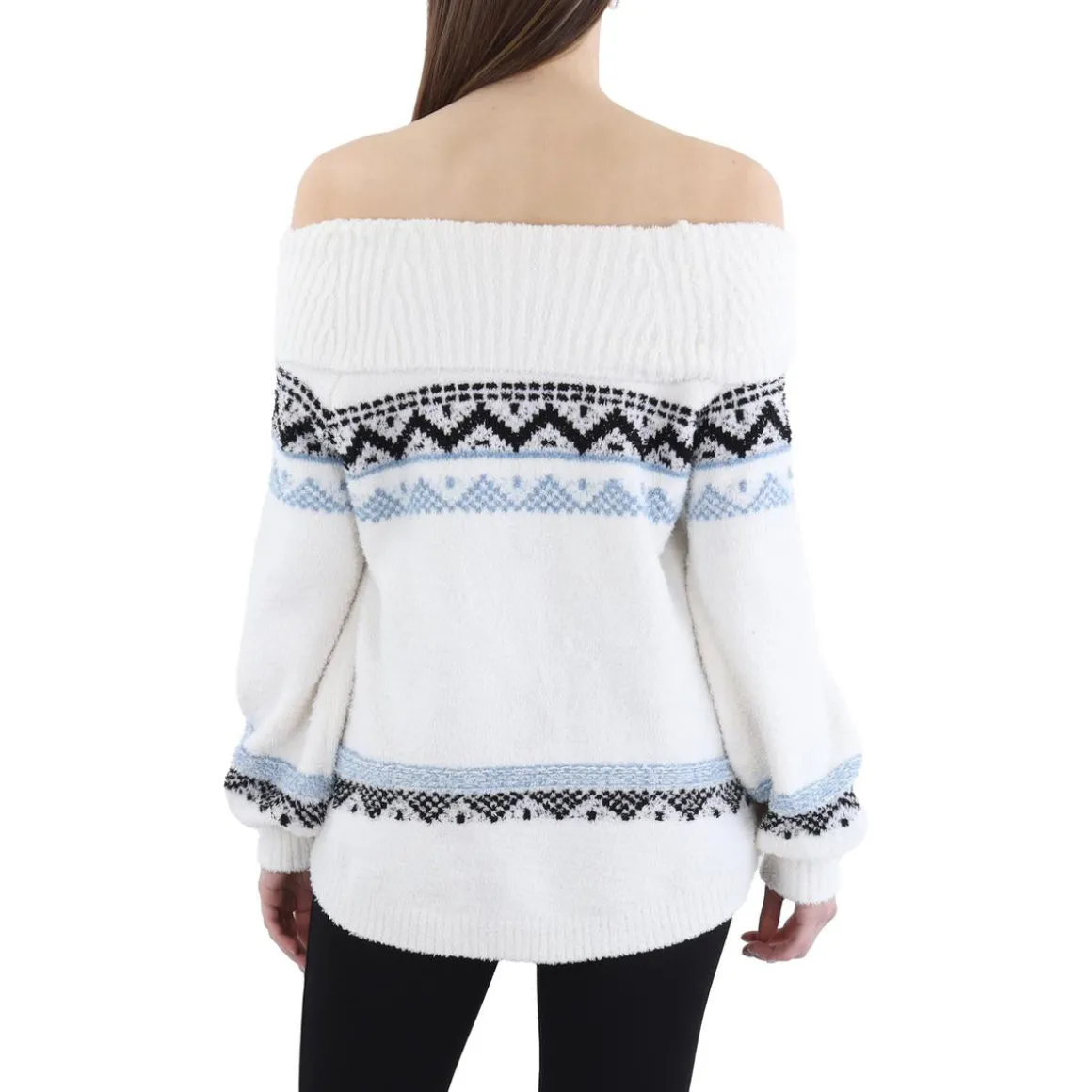 Printed Knit Mock Turtleneck Sweater
