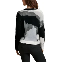 Printed Knit V-Neck Sweater