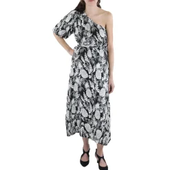 Printed Linen Midi Dress
