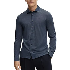 Printed Nylon Button-Down Shirt