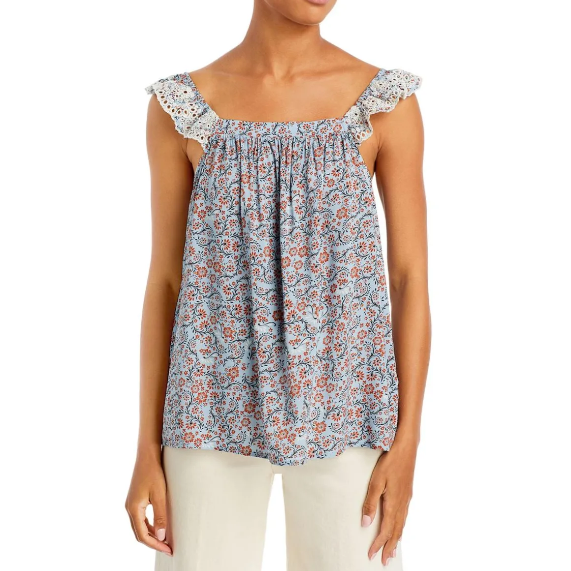 Printed Off The Shoulder Tank Top