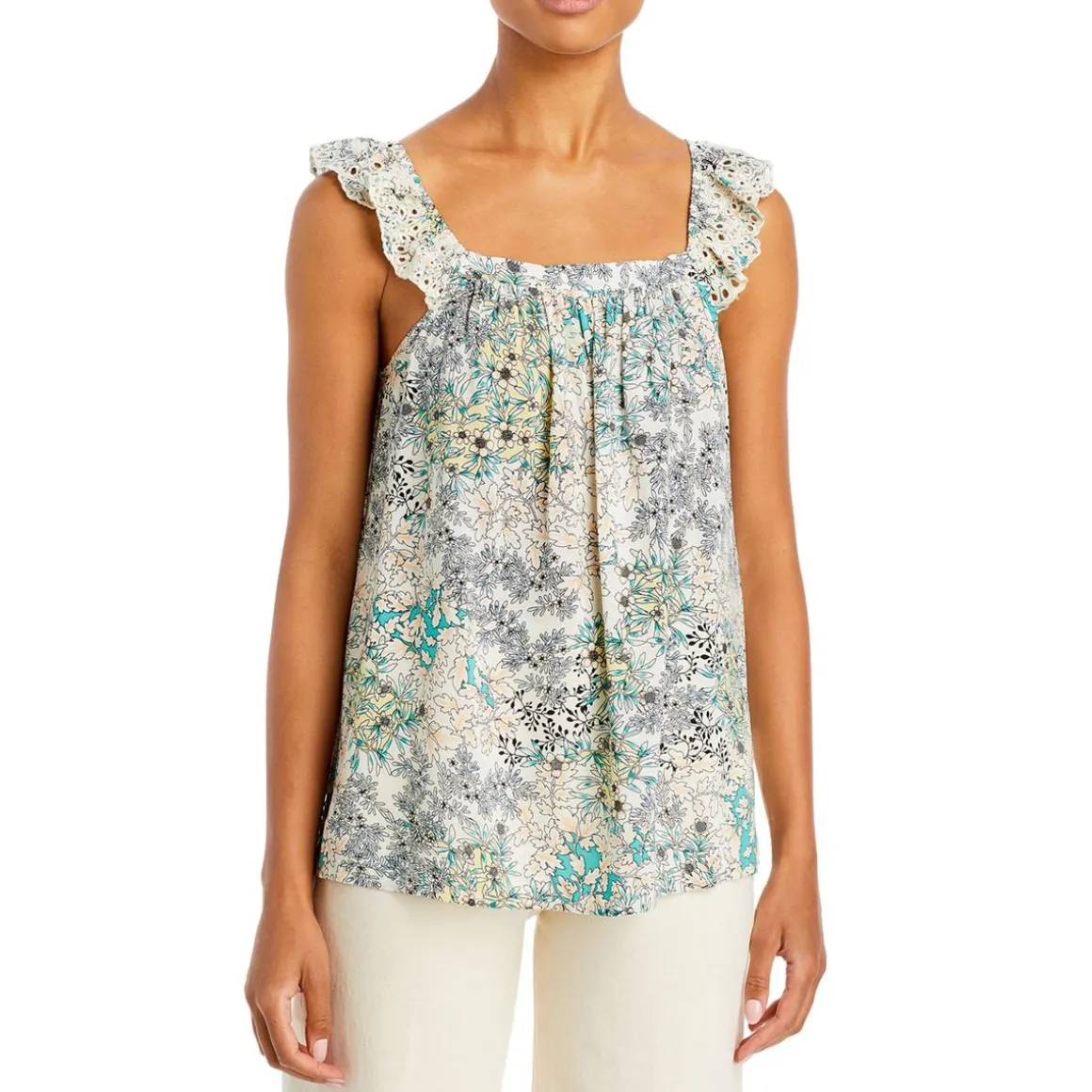 Printed Off The Shoulder Tank Top