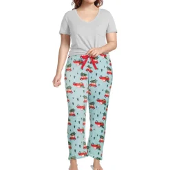 Printed Plush Straight Leg Lounge Pants
