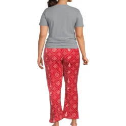 Printed Plush Straight Leg Lounge Pants