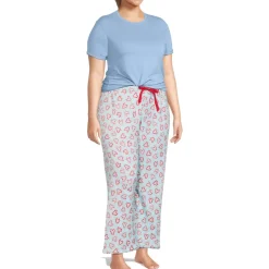 Printed Plush Straight Leg Lounge Pants