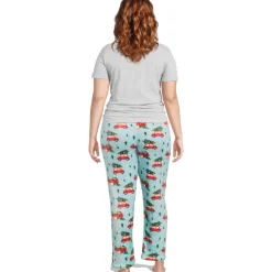 Printed Plush Straight Leg Lounge Pants