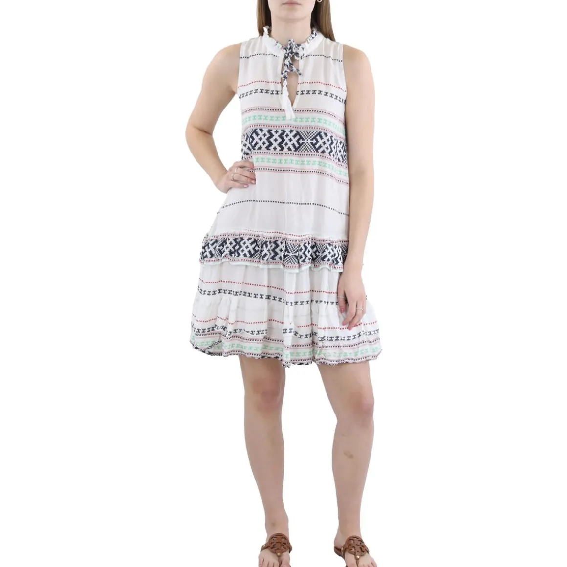 Printed Ruffled Mini Dress