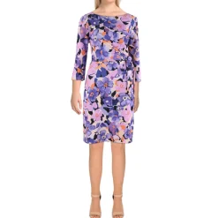 Printed Scuba Sheath Dress