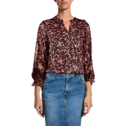Printed Sheer Blouse