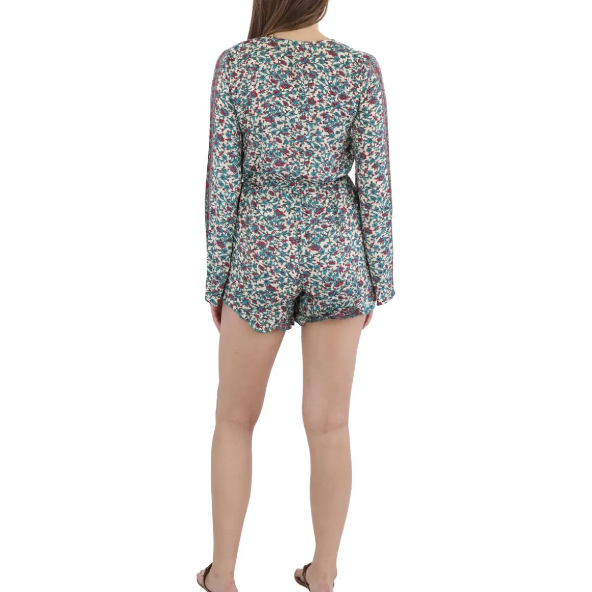 Printed Tie Front Romper