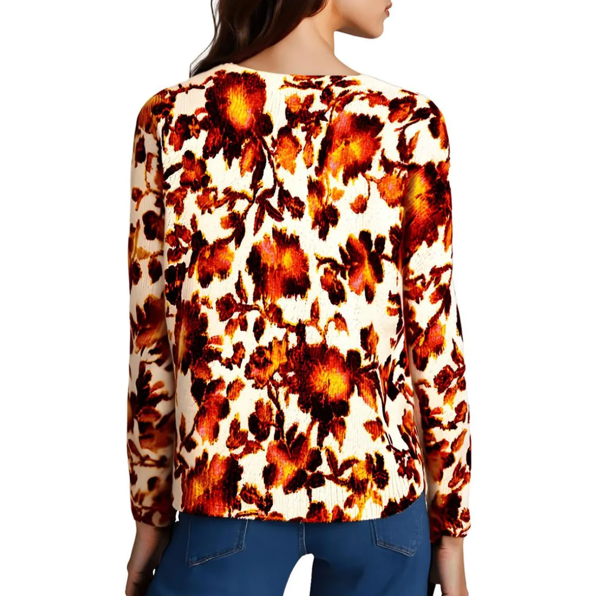 Printed Wool Pullover Sweater