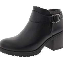 Prue Buckle Faux Leather Booties