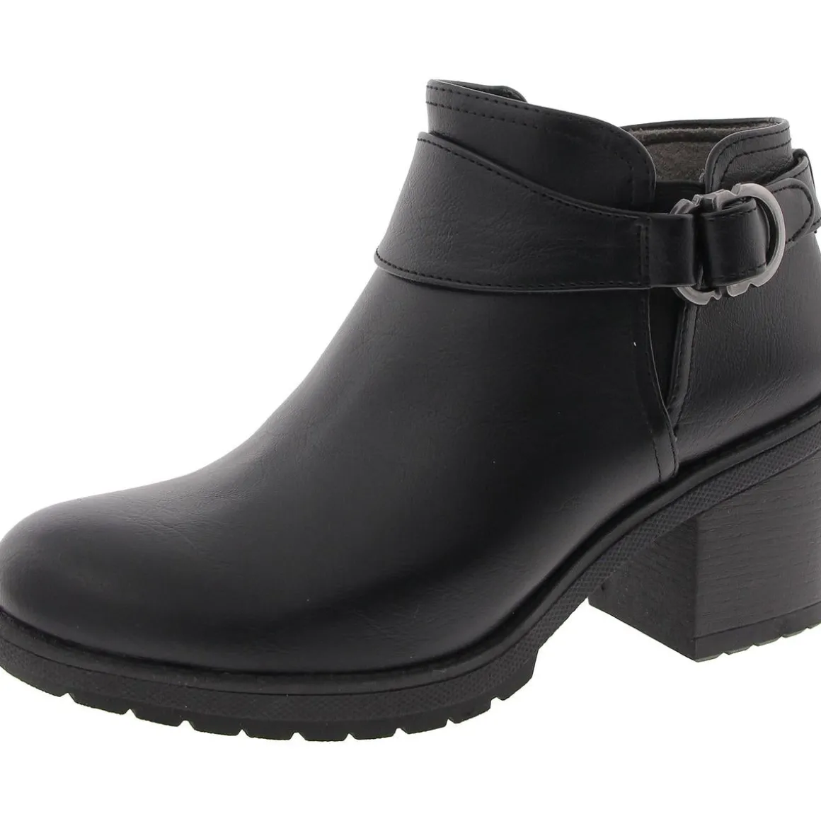 Prue Buckle Faux Leather Booties