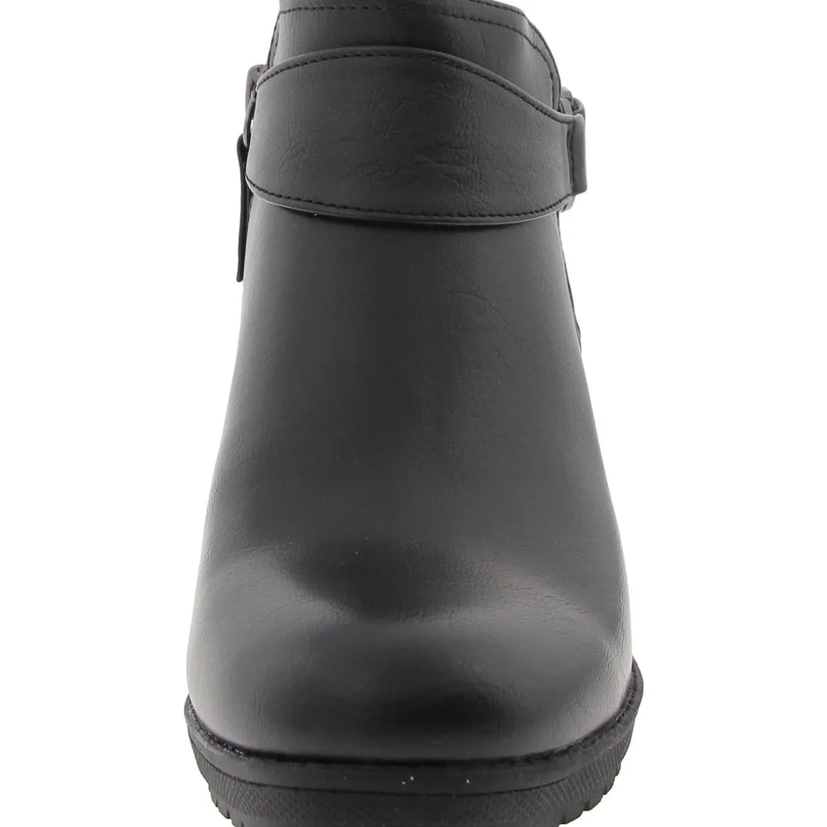 Prue Buckle Faux Leather Booties