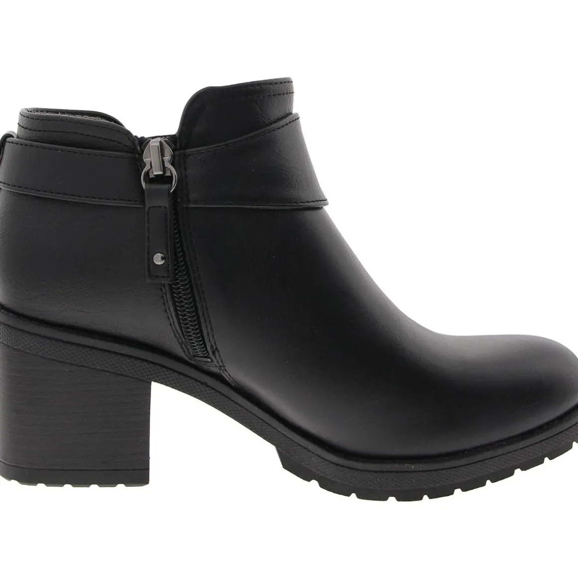 Prue Buckle Faux Leather Booties