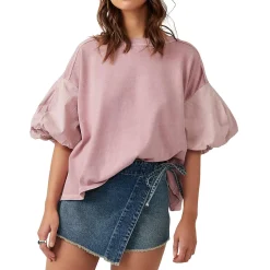 Puff Sleeve Solid Blouse