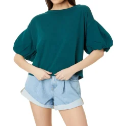 Puff Sleeve Solid Blouse