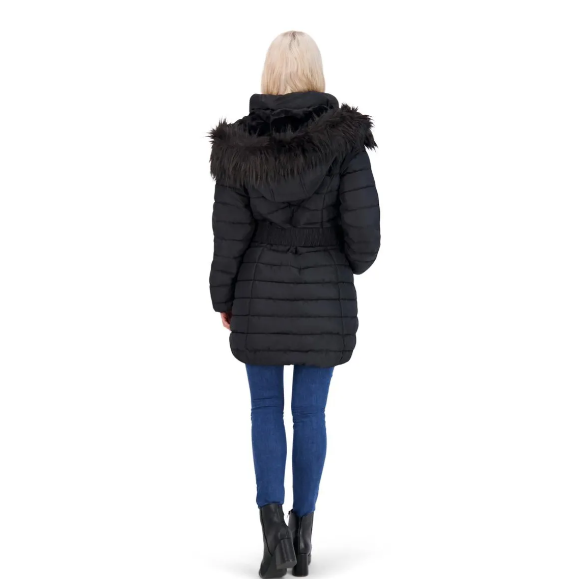 Puffer Coat for Women - Mid-Length Quilted Warm Winter Jacket