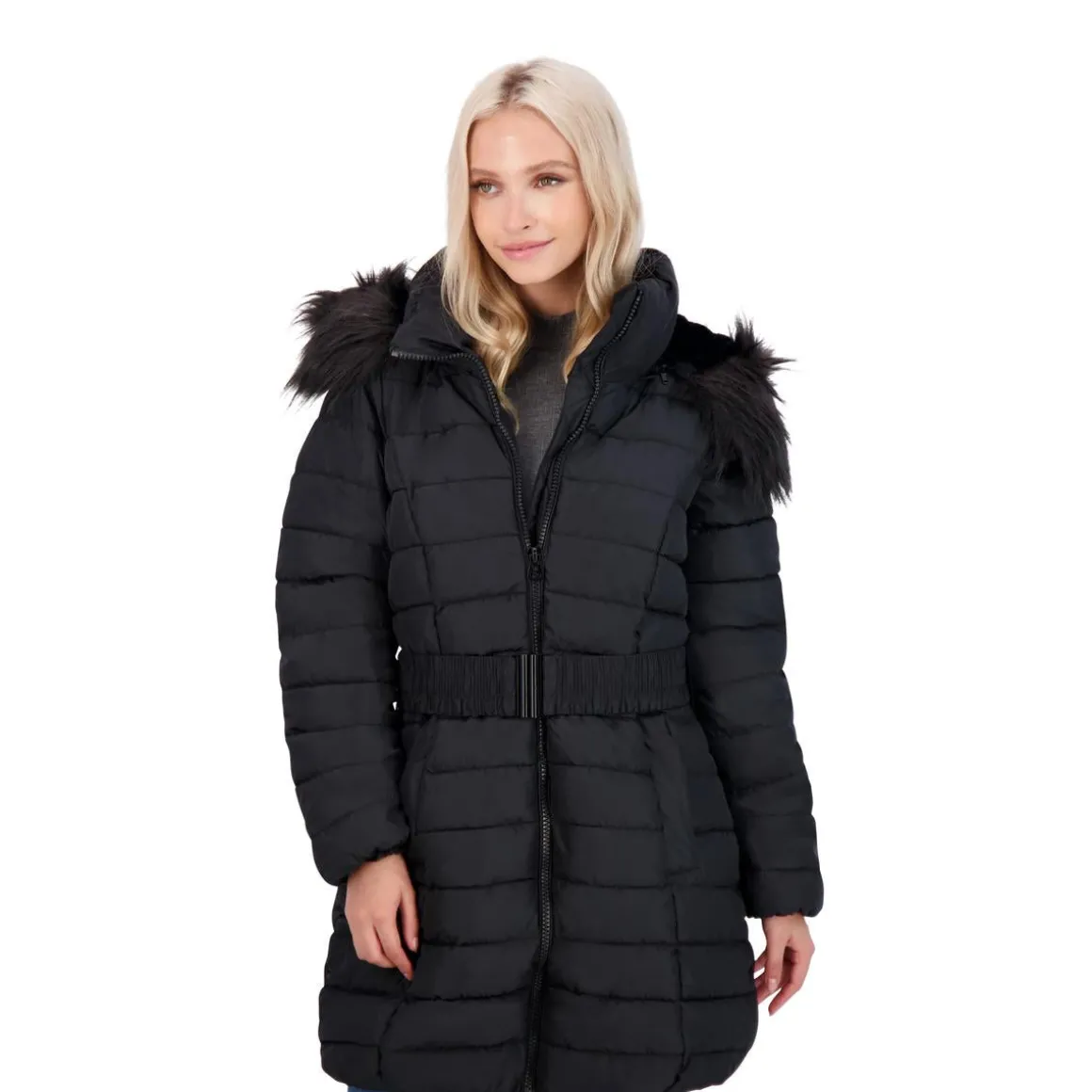 Puffer Coat for Women - Mid-Length Quilted Warm Winter Jacket