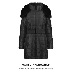 Puffer Coat for Women - Mid-Length Quilted Warm Winter Jacket