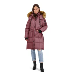 Puffer Coat for Women- Long Faux Fur Insulated Winter Jacket