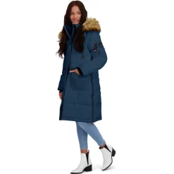 Puffer Coat for Women- Long Faux Fur Insulated Winter Jacket
