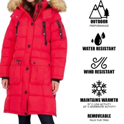 Puffer Coat for Women- Long Faux Fur Insulated Winter Jacket