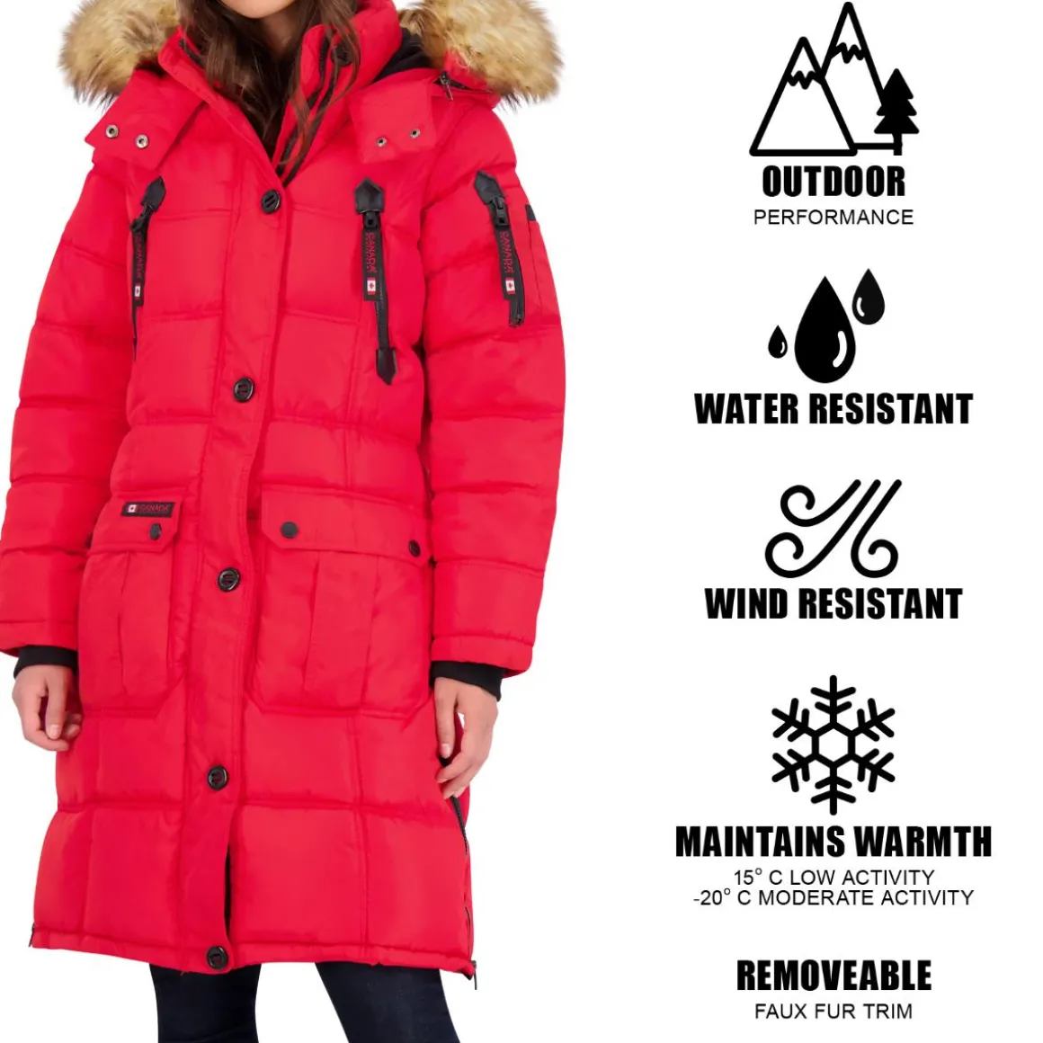 Puffer Coat for Women- Long Faux Fur Insulated Winter Jacket