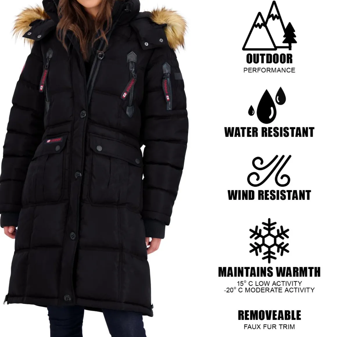 Puffer Coat for Women- Long Faux Fur Insulated Winter Jacket