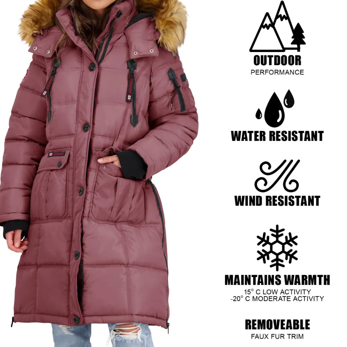 Puffer Coat for Women- Long Faux Fur Insulated Winter Jacket