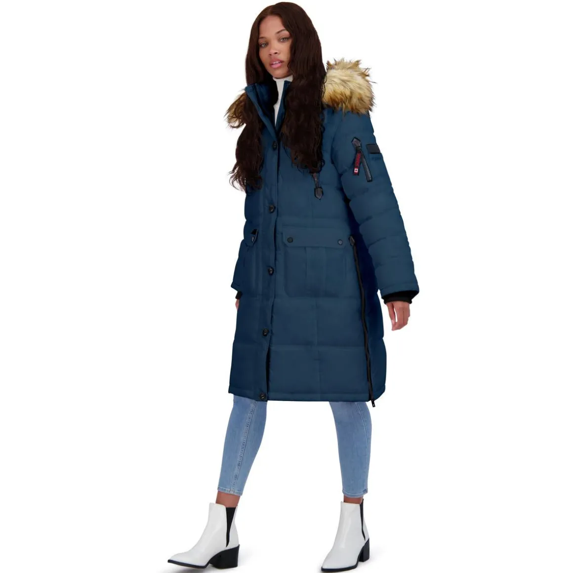 Puffer Coat for Women- Long Faux Fur Insulated Winter Jacket