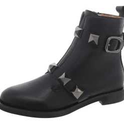 Pyramid Leather Studded Booties