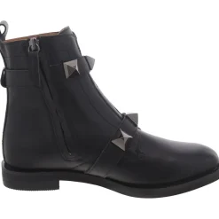 Pyramid Leather Studded Booties