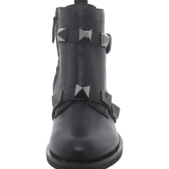 Pyramid Leather Studded Booties