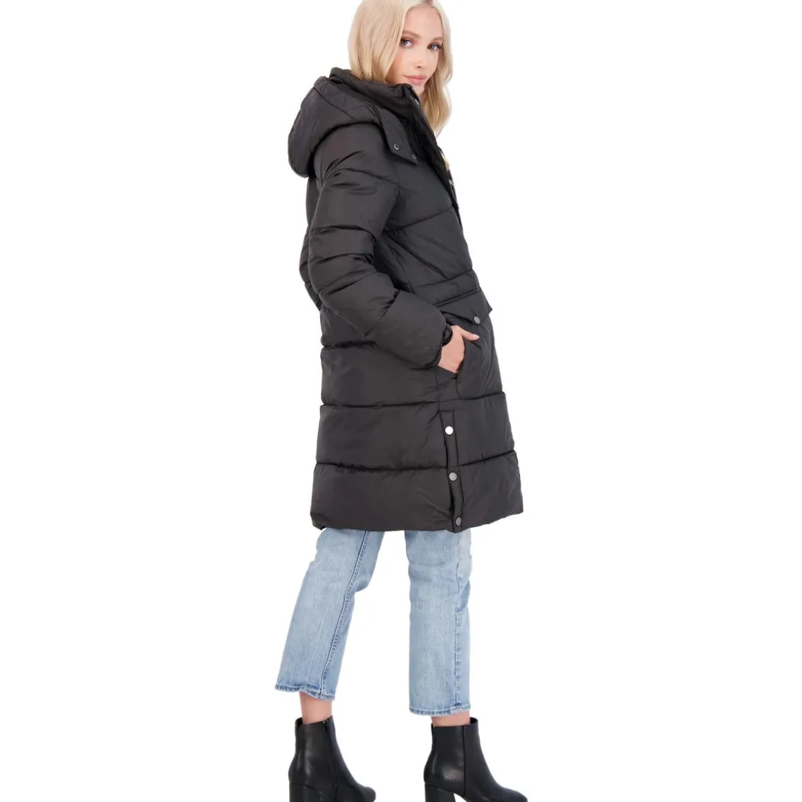 Quilted Faux Fur Lined Long Winter Puffer Coat