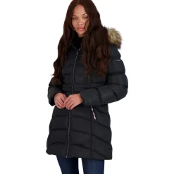 Quilted Faux Fur Trim Mid-Length Puffer Coat