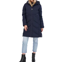 Quilted Mid-Length Winter Puffer Coat with Funnel Neck