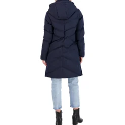 Quilted Mid-Length Winter Puffer Coat with Funnel Neck
