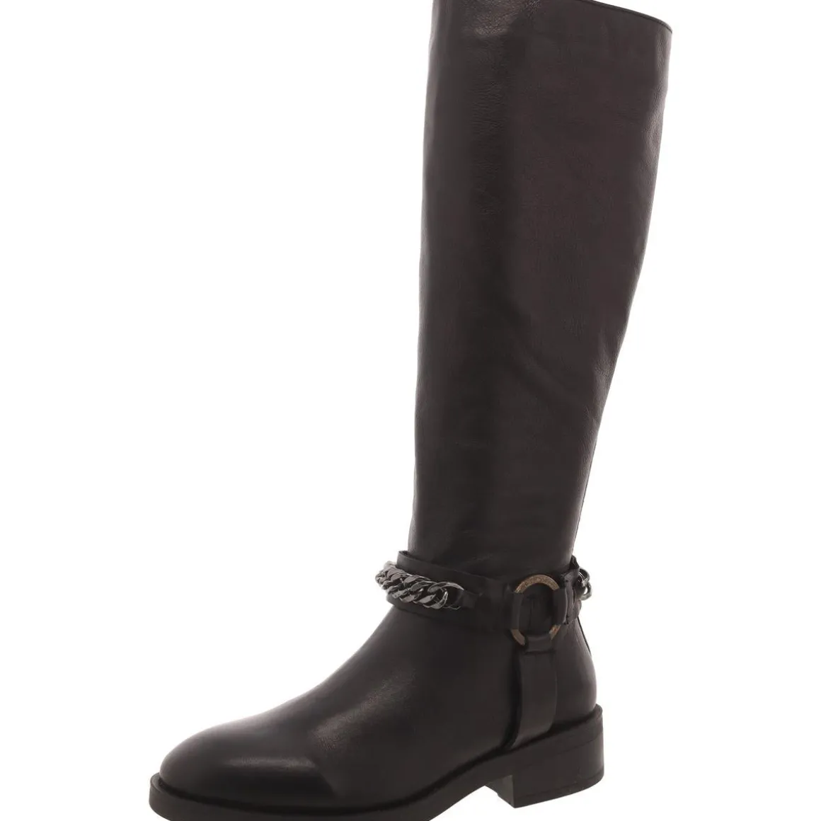 Quin Leather Chain Knee-High Boots