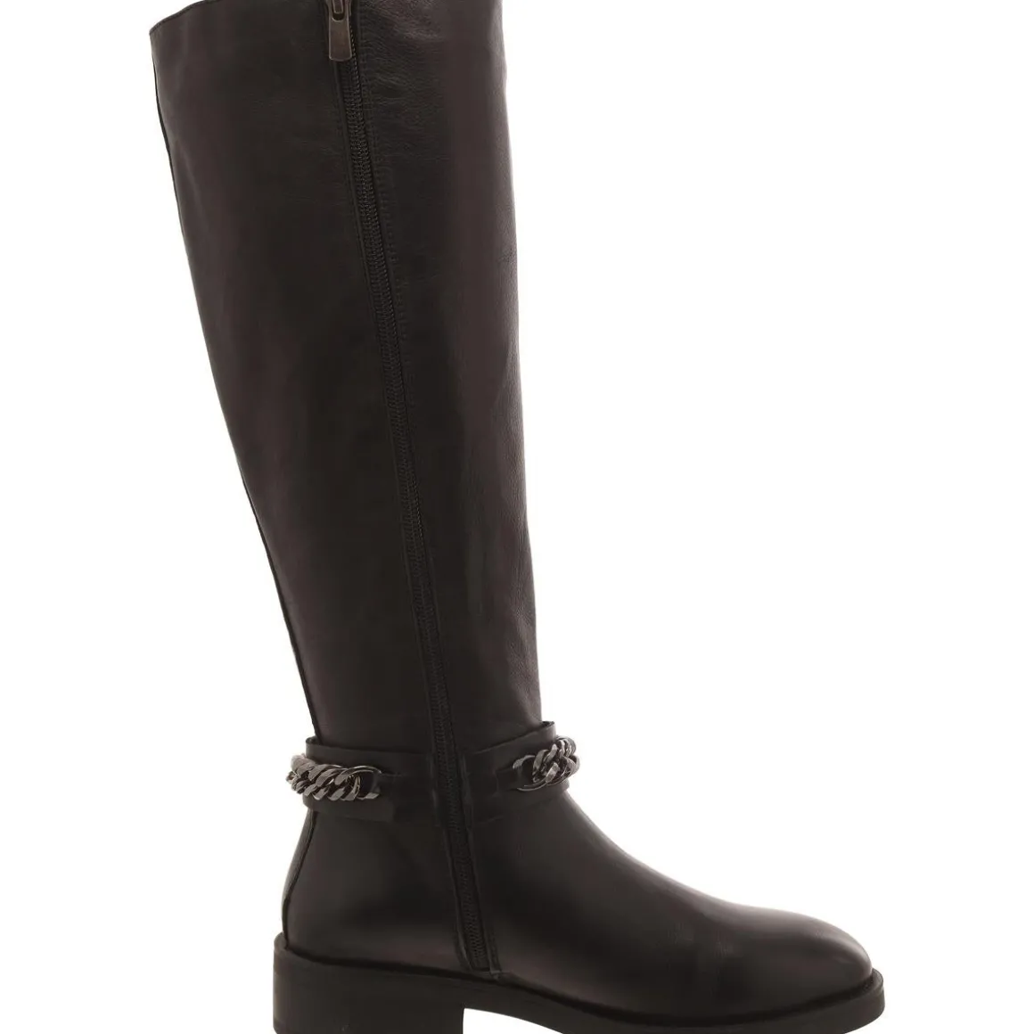 Quin Leather Chain Knee-High Boots