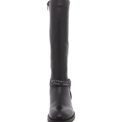 Quin Leather Chain Knee-High Boots