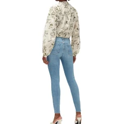 Raw Hem Denim Skinny Jeans