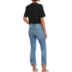 Raw Hem Denim Slim Jeans